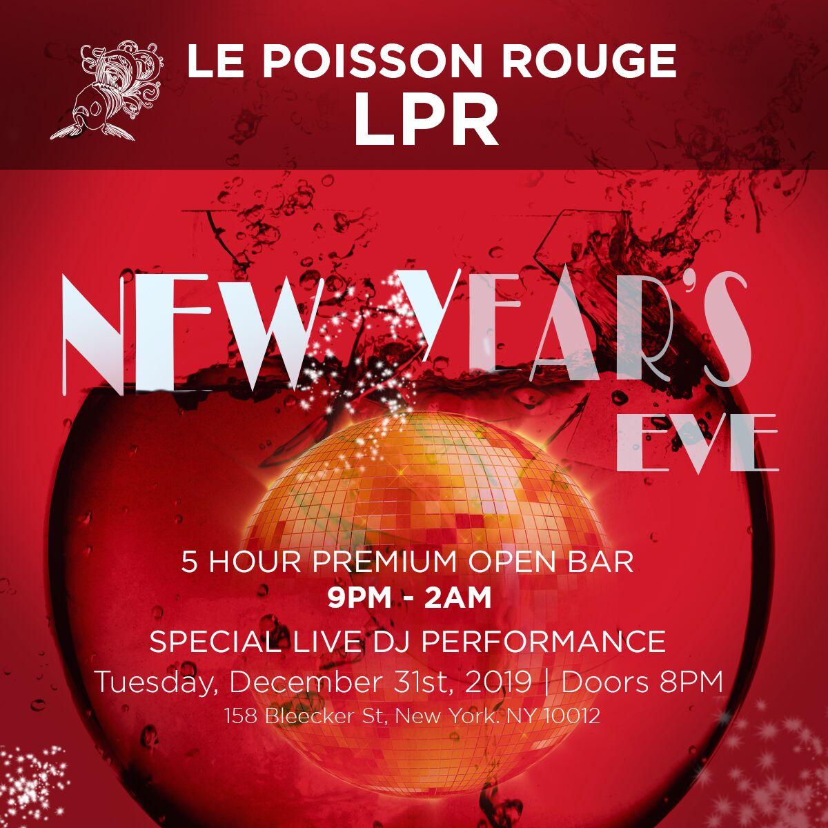 LPR (Le Poisson Rouge) New Year's Eve Party