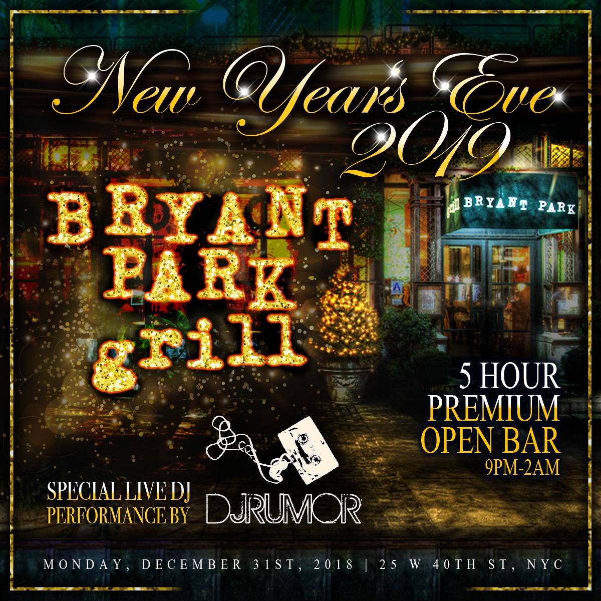 Bryant Park Grill New Year's Eve Party