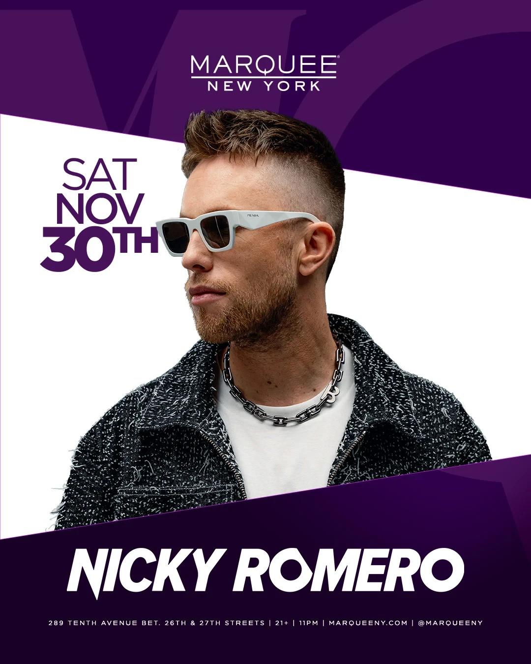 Nicky Romero Marquee Sat 11-30